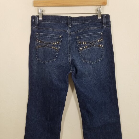 White House Black Market Flare Leg Stretch Jeans Blue Size 6 - Picture 8 of 10